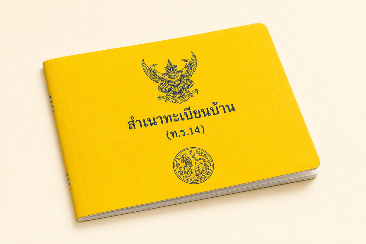 Illustrative yellow house registration book